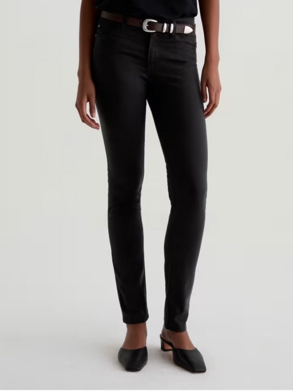 AG Prima Cigarette Leg Black Jeans, Size 28
